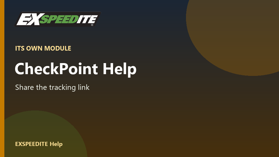 EXSPEEDITE CheckPoint Inbound Load Panel